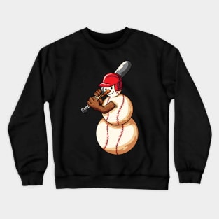 Christmas Baseball Snowman Baseball Lover Crewneck Sweatshirt